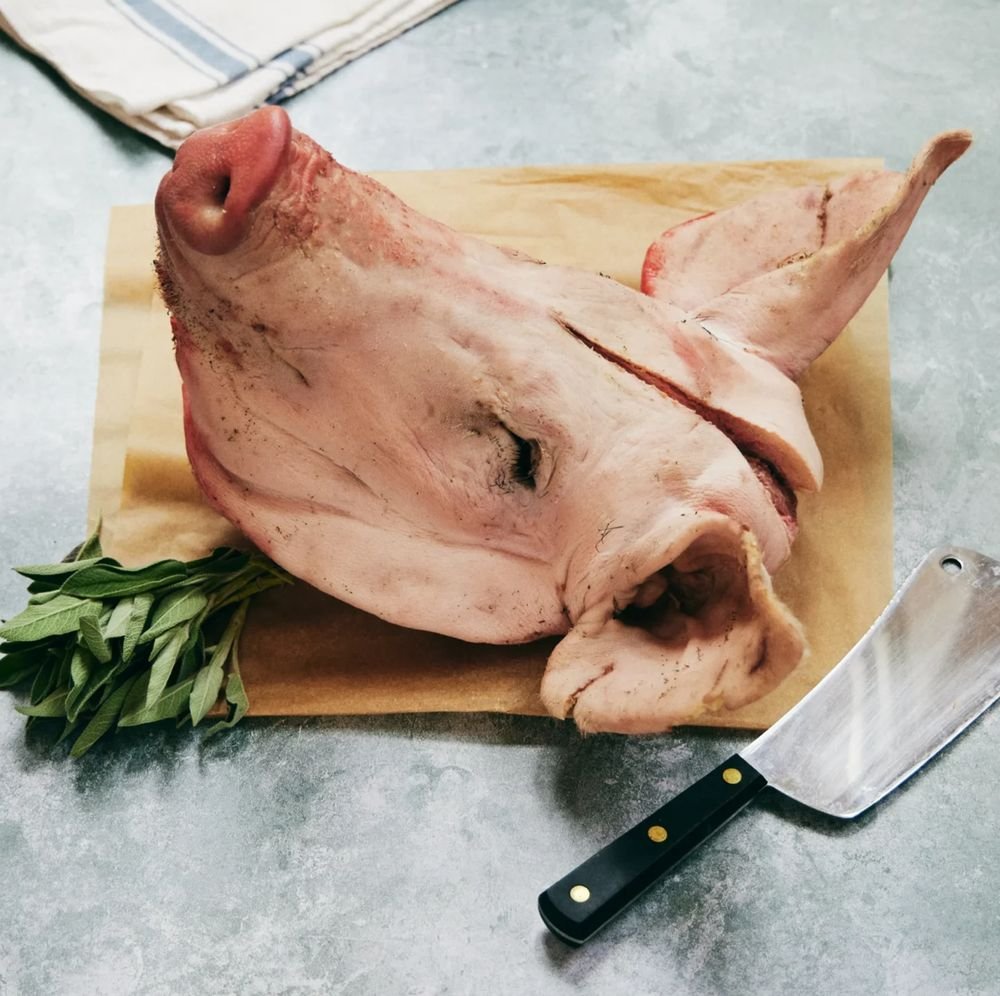 Whole pork head